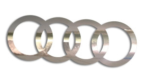 Wycinana naklejka AUDI logo chrom