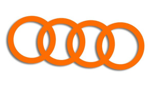 Wycinana naklejka AUDI logo pomarańczowa