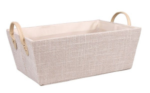Beżowe Pudełko Obszyte Materiałem 36x26x13/17 Cm