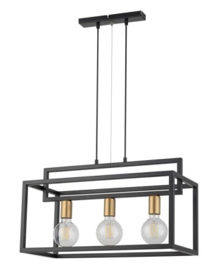 Sigma Lampa Wisząca Loft Metalowa Czarno-złota Vigo 3 32441