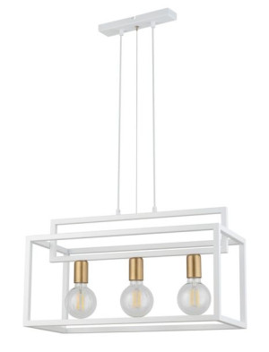 Sigma Lampa Wisząca Loft Metalowa Biało-złota Vigo 3 32442