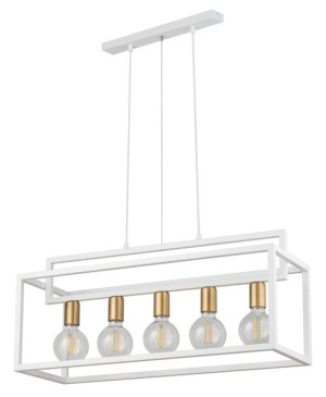 Sigma Lampa Wisząca Loft Metalowa Biało-złota Vigo 5 32444