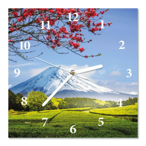 Zegar z bezpiecznego szkła OŚNIEŻONA FUJI 30X30