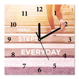Zegar z bezpiecznego szkła 30x30cm small steps every day