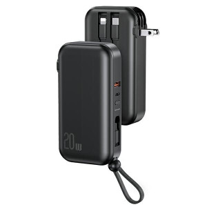 Powerbank USAMS PB63 3in1 10000mAh 20W QC US+EU Plug + kabel USB-C/Lightnin