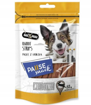 Pausesnack przysmak dla psa, paski z królika 80g