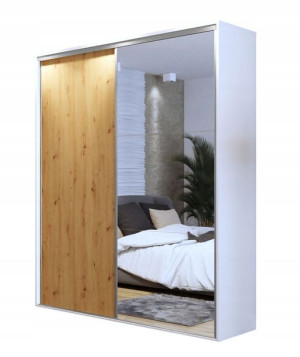 Szafa przesuwna VIKI 200x245,5x61 cm wysoka lustro