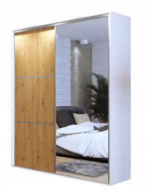 Szafa przesuwna VIKI 200x245,5x61 cm wysoka lustro