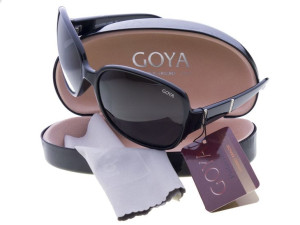 Goya G 195 CZ - Czarne okulary przeciwsłoneczne muchy duże z filtrem polary