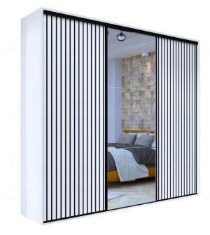 Szafa przesuwna VIKI 275x245,5x61 cm lustro lamele