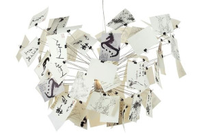 Lampa wisząca  ZET 120 - stal węglowa, papier, szkło