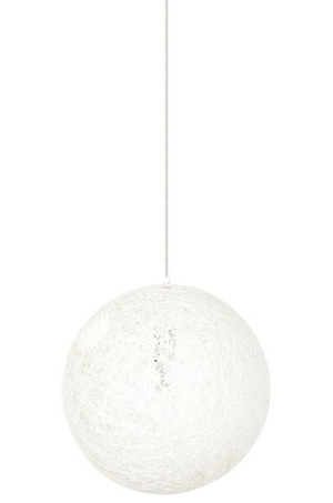 Lampa wisząca LUNA 40 biała - sznurek konopny