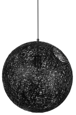 Lampa wisząca LUNA 110 czarna - sznurek konopny
