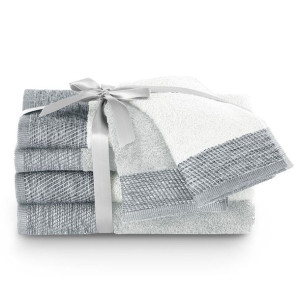 Amelia Home Ręcznik Aria Whi+sil Set2*70x140+2*50x90+2*30x50