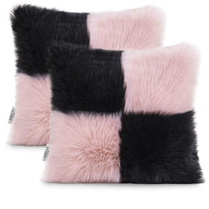 Amelia Home Poszewki 45x45 Ah Nancy Hair Black+lightpink 45x45*2