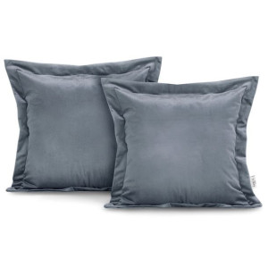 Amelia Home Poszewki 45x45 Ah Velvet Charcoal Side 45x45*2