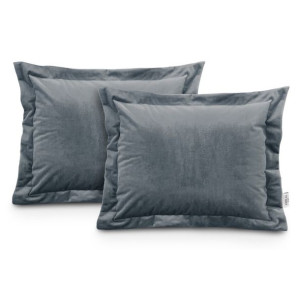 Ameliahome Poduszkivelvet Charcoal Side 50x70*2