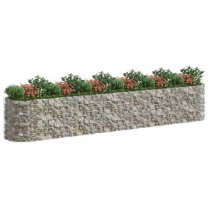 Podwyższona Donica Gabionowa, Gabion Stal Galwanizowana 600 X 100 X 100 Cm