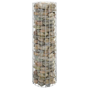 Okrągły Kosz Gabionowy, Gabion Słupek Stal Galwanizowana Ø30x100 Cm