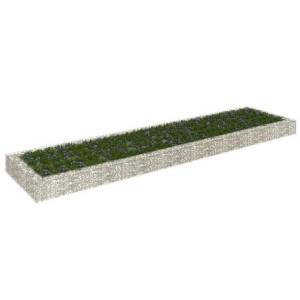 Podwyższona Donica Gabionowa, Gabion Stal Galwanizowana 400 X 100 X 20 Cm