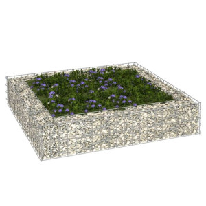 Podwyższona Donica Gabionowa, Gabion Stal Galwanizowana 100 X 100 X 20 Cm