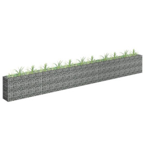 Podwyższona Donica Gabionowa, Gabion Stal Galwanizowana 450 X 30 X 60 Cm