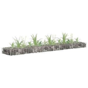 Podwyższona Donica Gabionowa, Gabion Stal Galwanizowana 180 X 30 X 10 Cm