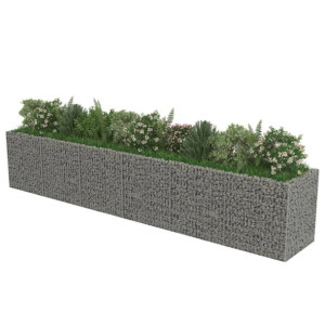 Podwyższona Donica Gabionowa, Gabion Stal Galwanizowana 540 X 90 X 100 Cm