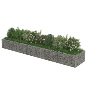 Podwyższona Donica Gabionowa, Gabion Stal Galwanizowana 450 X 90 X 50 Cm