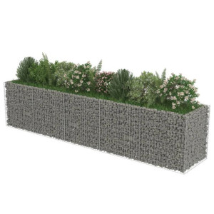 Podwyższona Donica Gabionowa, Gabion Stal Galwanizowana 450 X 90 X 100 Cm