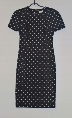 Elegancka sukienka w groszki Calvin Klein XS