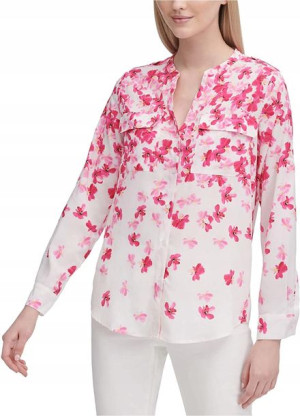 Elegancka bluzka damska w kwiatki Calvin Klein L