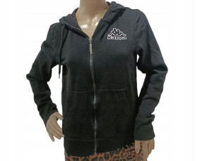 Kappa Czarna Bluza Rozpinana Z Kapturem L