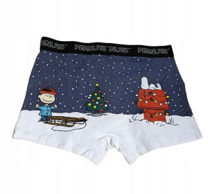 Świąteczne bawełniane bokserki Peanuts XXL
