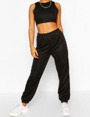 Spodnie dresowe czarne Boohoo 34
