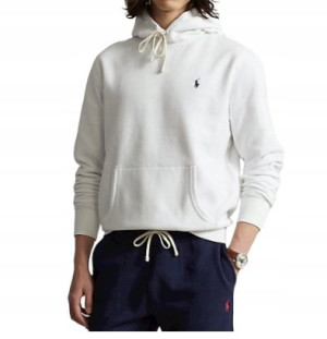 POLO RALPH LAUREN ecru bluza kaptur logo M