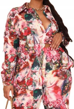 PRETTY LITTLE THING kolorowa KOSZULA oversized 42