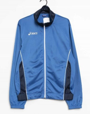 ASICS bluza treningowa rozpinana niebieska logo M