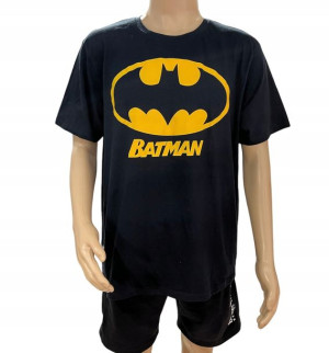 Bawełniany męski t-shirt BATMAN czarny logo XL