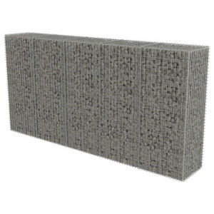 Ściana Gabionowa, Mur, Kosz Gabion Stal Galwanizowana 300 X 50 X 150 Cm