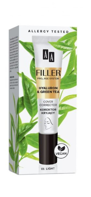 AA Filler Korektor kryjący Hyaluron & Green Tea nr 01 Light 10ml