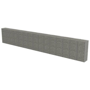 Ściana Gabionowa, Mur, Kosz Gabion Stal Galwanizowana 900 X 50 X 150 Cm
