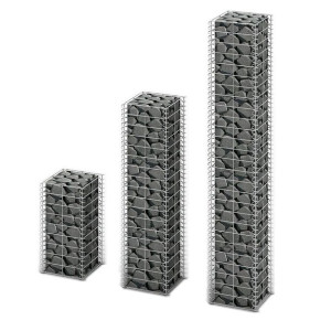 3x Słupek Kosz Gabionoway, Gabion Stal Galwanizowana 25 X 25 X 50, 100, 150