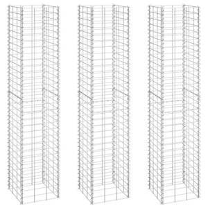 3x Słupek Kosz Gabionoway, Gabion Stal Galwanizowana 30 X 30 X 150 Cm