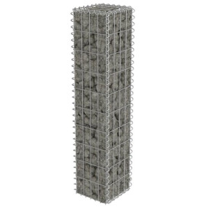 Słupek Gabionowy, Gabion Kosz Z Pokrywą Stal Galwanizowana 20 X 20 X 100 Cm