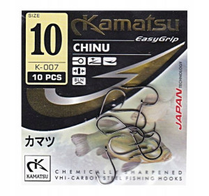 Haczyki KAMATSU Japan - CHINU Black - Kółko nr 10