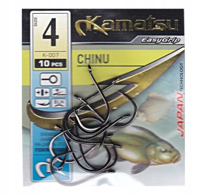 Haczyki KAMATSU Japan - CHINU Black - Kółko nr 4