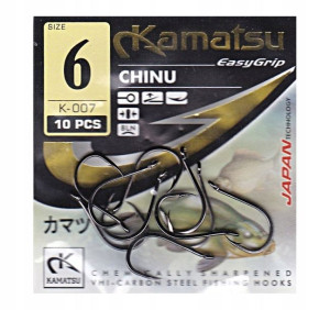 Haczyki KAMATSU Japan - CHINU Black - Kółko nr 6