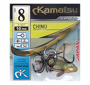 Haczyki KAMATSU Japan - CHINU Black - Kółko nr 8