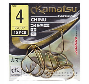 Haczyki KAMATSU Japan - CHINU Gold - Kółko nr 4